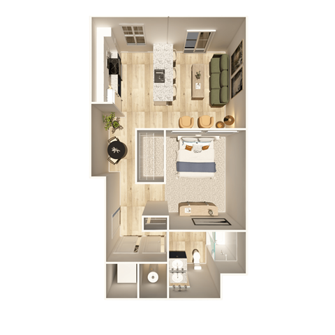 Studio 1 bath at The Crest at Oakwood Apartments, Georgia